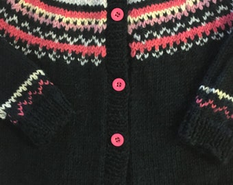 Fair Isle Sweater, Child Sweater Size 2, Blue Fair Isle Sweater, Girl Sweater Size 4, Icelandic Fair Isle Sweater, Fair Isle Sweater