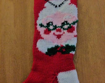Knitted Mrs. Clause Christmas Stocking: Personalized Holiday Decor