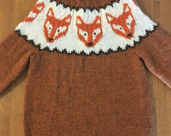 Ladies Fox Sweater, Adult Sweater, Ladies Sweater, Fox Sweater, Fox Themed Sweater