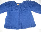 Cardigan  Sweater Blue  Child Toddler 100% Wool Knitted Size 18 Months Ready To Ship Sale