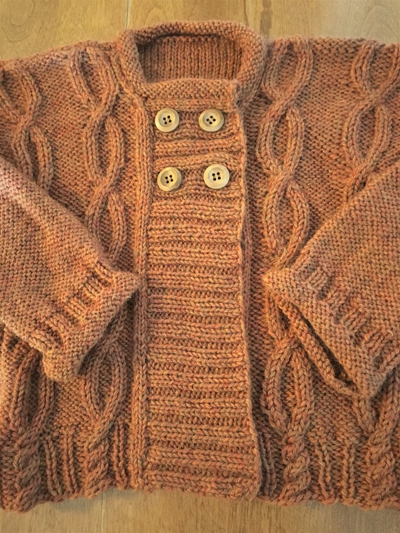 rust colored cardigan