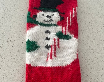 Snowman Christmas Stocking, Santa And Candy Cane Stocking, Candy Cane Stocking, Vintage Stocking, Personalized Christmas