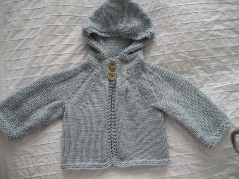 Baby Hoodie Child Hooded Sweater Sweater Size 1 Sweater wool light blue