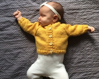 Baby Sweater,  Baby Cardigan, Baby Wool Sweater, Sweater Size 1 Month, Sweater Size 6 month, Baby Mustard Yellow Sweater, Pink Baby Sweater