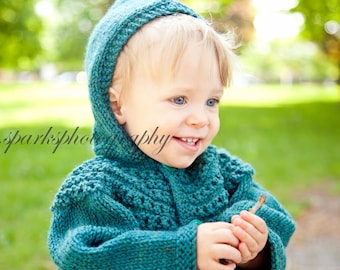 Child Hooded Sweater, Girl Hooded Sweater, Sweater Size 6, Wool Sweater Size 8, Red Cardigan Sweater, Teal Blue Sweater, Sweater With Hood