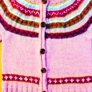 Fair Isle Sweater, Sweater Size 5, Fair Isle Sweater Size 8, Fair Isle Sweater Size 10, Child Knit Cardigan Size 12, Girls Knit Sweater image 3