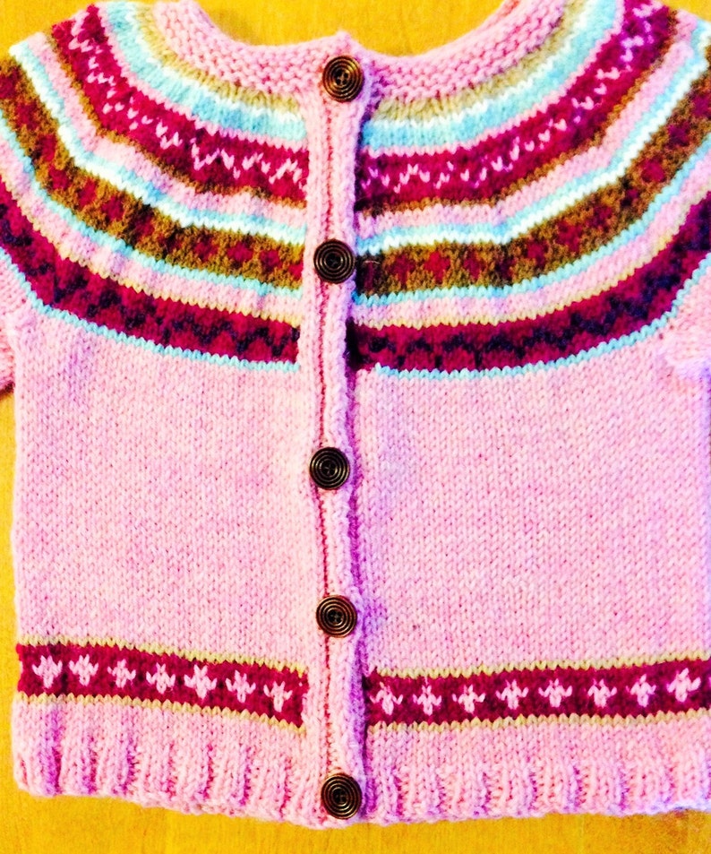 Fair Isle Sweater, Sweater Size 5, Fair Isle Sweater Size 8, Fair Isle Sweater Size 10, Child Knit Cardigan Size 12, Girls Knit Sweater image 3