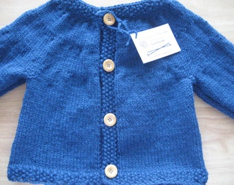 Child Sweater, Girl Sweater Size 2, Cardigan Sweater Size 4, Toddler Sweater, Baby Sweater, Wooden Buttons, Wool Sweater, Blue Sweater