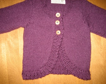 Baby Sweater, Sweater Size 6 Month, Toddler Sweater Size 2, Child Sweater Size 4, Girl Sweater Size 6, Wool Sweater, Purple Sweater