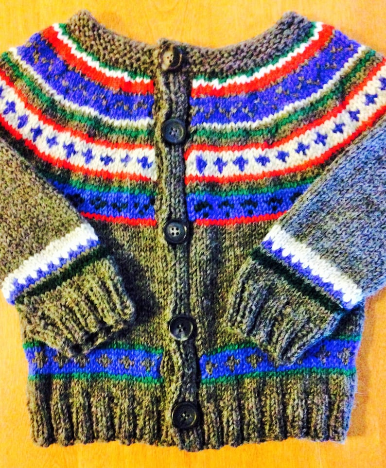 Fair Isle Sweater, Sweater Size 5, Fair Isle Sweater Size 8, Fair Isle Sweater Size 10, Child Knit Cardigan Size 12, Girls Knit Sweater image 2