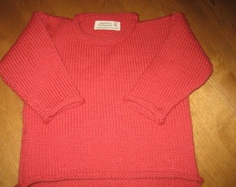 Rolled Neck Sweater, Child Rolled Neck Pullover, Pullover Child Size 2, Pullover Size 4 - 5, Sweater Knit Rolled Neck, Pullover Wool,