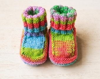 Vintage Baby Booties Strickmuster, nahtloses geripptes Bündchen, Easy Knit (PDF Download)