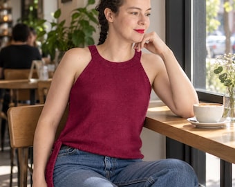 Strickmuster für ein Clarkie Neckholder-Top, Top-Down Sport Tanktop (PDF)