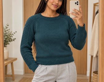 Strickmuster für einen Raglanpullover von oben nach unten, nahtloser Pullover (PDF)