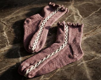 Tabi Socken, Strickmuster, PDF, Geteilte Zehensocken, Zweifarbige Intarsia Strickmuster
