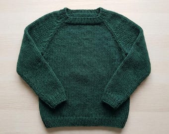 Einfaches Raglan-Pullover-Strickmuster, nahtloser Pullover von oben nach unten, anfängerfreundlich, Größen von Baby bis 5XL