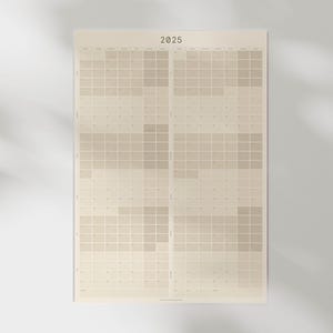2025 Minimalist Calendar: Large, Printable, Year-at-a-Glance Planner (A1/24x36&quot;) Digital Download