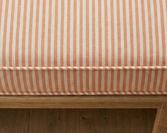 3 Inch Washable Ticking Stripe Custom Bench Cushion, Striped Hallway Bench, Window Seat Cushion, Reading Nook Cushion, Kallax Cushion, Bench
