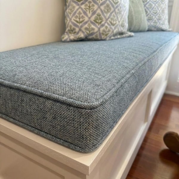 Indoor, Washable Seat Cushion, Reading Nook Cushion For Bench,Kallax Bench Cushion,Comfy Floor Cushion, Linen Window Seat Cushion