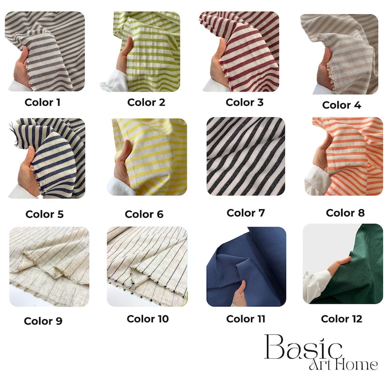 2" Thick Striped Bench Cushion, Washable Bench Cushion, Bay Window Cushion, Linen Dining Nook Cushions image 5