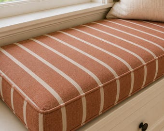 Custom Washable Bench Cushion, Mudroom Cushion, Custom Seat Cushion, Washable Window Seat Cushion, Reading Nook Cushion