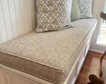 Washable Seat Cushion, Reading Nook Cushion For Bench,Kallax Bench Cushion,Comfy Floor Cushion, Linen Window Seat Cushion