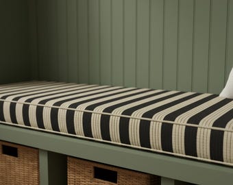 3-Zoll-Waschbares Inlett-Streifen-kundenspezifisches Bankkissen, Gestreifte Flur-Bank, Flur-Bankkissen, Klavierbankkissen