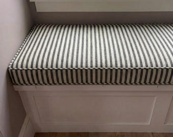 Custom 3" Thick Bench Cushion with Piping, Custom Shape and Size