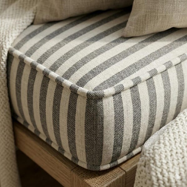 Washable Ticking Stripe Custom Bench Cushion, Striped Hallway Bench, Hallway Bench Cushion, Nook Cushion, Bench Seat Cushion