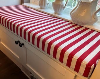 4" Thick Custom Bench Cushion, Mudroom Cushion, Custom Seat Cushion, Washable Window Seat Cushion, Reading Nook Cushion