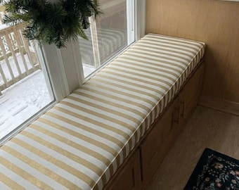 3" Thick Linen Custom Bench Cushion Indoor, Washable Linen Floor Cushion, Window Seat Cushion, Linen Nook Cushion, Kallax Cushion
