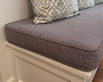 Custom Window Seat Cushion 2” Thick Linen Bench Pad, Custom Ikea Cushion, Custom Kallax Cushion, Indoor Washable Nook Mat
