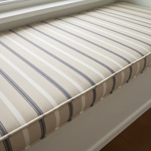 2&quot; Thick Striped Custom Bench Cushion Indoor, Floor Cushion, Window Seat Cushion, Ikea Nook Cushion, Kallax Cushion, Farmhouse Linen Cushion