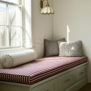 2 &quot;dickes kundenspezifisches gestreiftes Fenster Sitzkissen, Leinen Bankkissen, auf Bestellung Kallax Kissen, Indoor Nook Mat