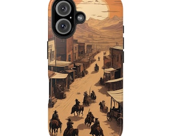 Wild West Cowboys at Sunset Phone Case