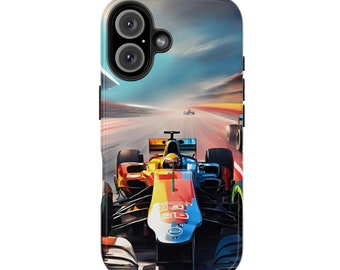 Formula 1 Race Car Phone Case: Dynamic Colorful Design