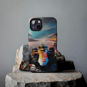 Etui na telefon z motywem samochodu wyścigowego Formuły 1: dynamiczny, kolorowy design zdjęcie 8