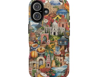 Vintage Watercolor World Collage Phone Case: Travel Art