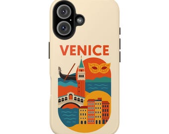 Venice Italy Phone Case: Gondola, Rialto Bridge, Carnival Masks