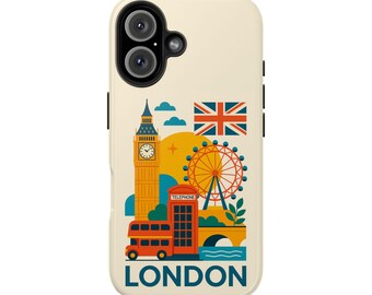 London Phone Case featuring Big Ben London Eye Red Bus and Telephone Booth British Aesthetic for iPhone Samsung