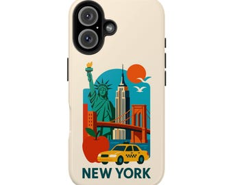 NYC Collage Phone Case: Statue of Liberty, Empire State, Brooklyn Bridge