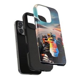 Etui na telefon z motywem samochodu wyścigowego Formuły 1: dynamiczny, kolorowy design zdjęcie 3
