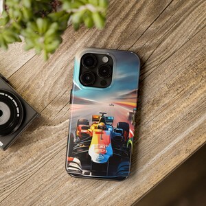 Etui na telefon z motywem samochodu wyścigowego Formuły 1: dynamiczny, kolorowy design zdjęcie 5