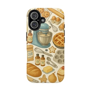 Etui na telefon Vintage Baking - mikser retro, ciastka, worek na mąkę, przybory kuchenne - wytrzymałe etui na iPhone'a/Samsunga, prezent dla miłośników jedzenia