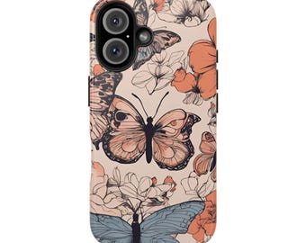 Butterfly Floral iPhone Case: Elegant Pastel Garden Design
