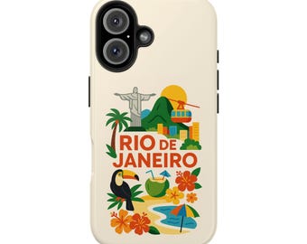 Rio de Janeiro Phone Case: Christ the Redeemer, Beach & Toucan