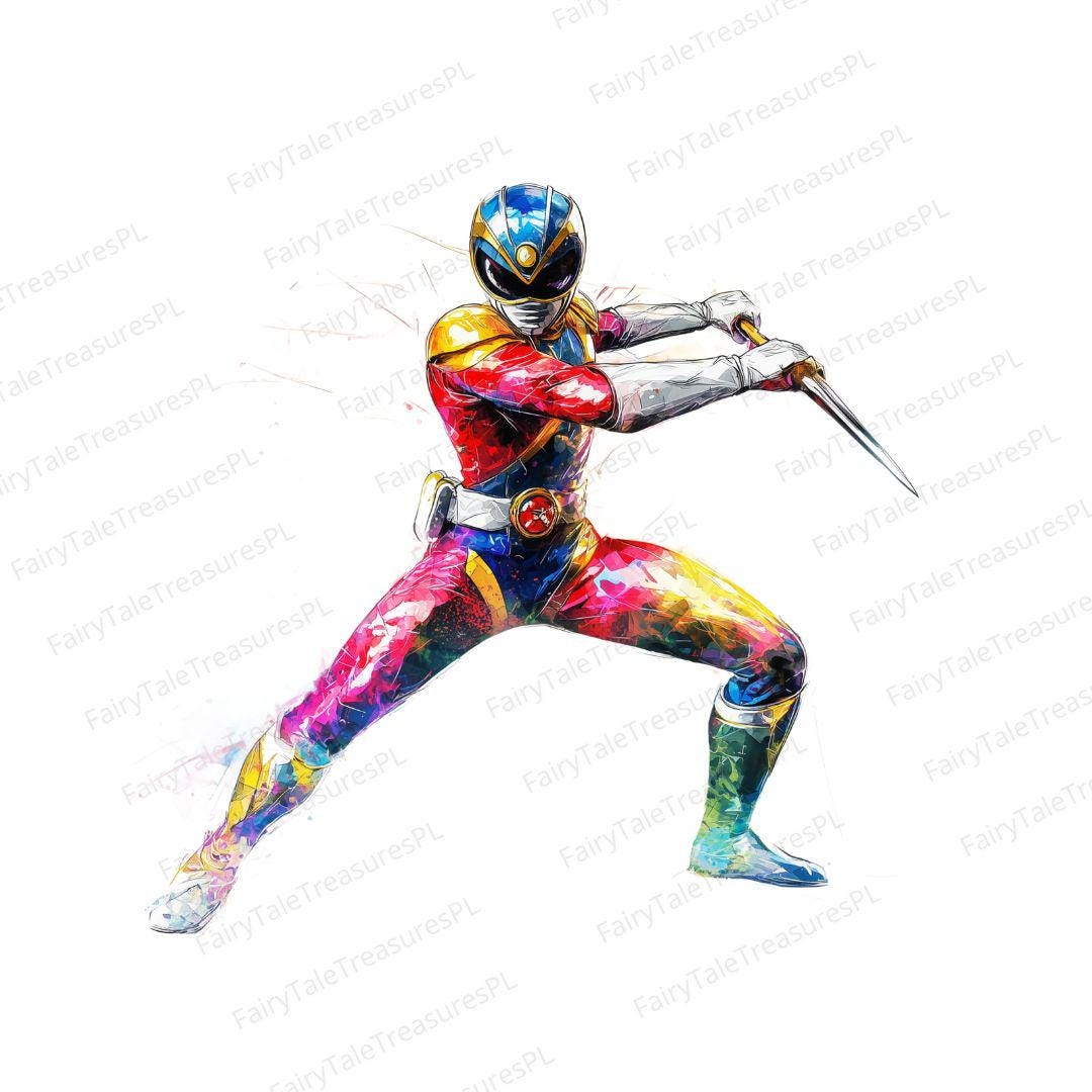 10 Watercolor Power Rangers Clipart Bundle 10 High Quality Watercolor ...