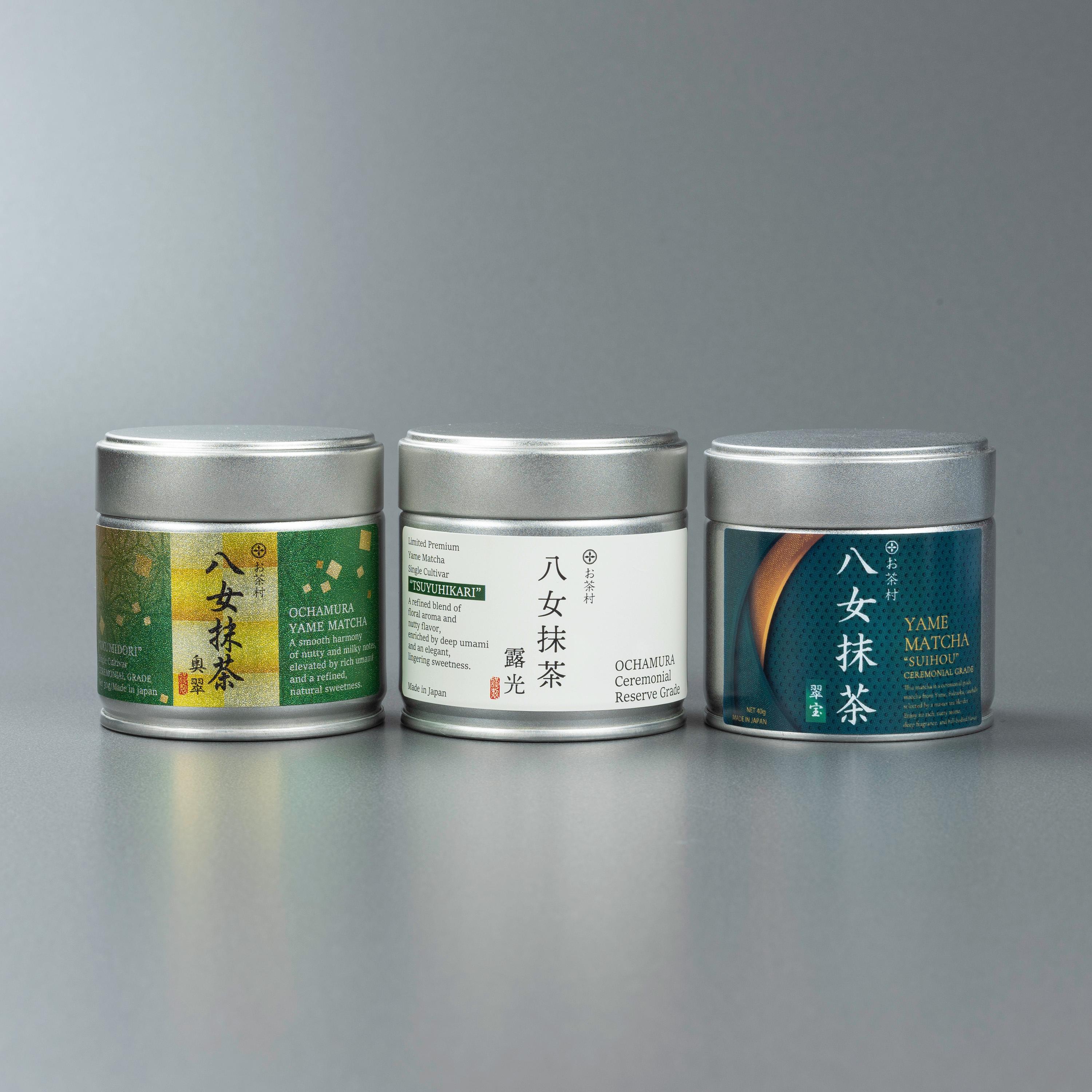 八女お茶村 単一品種 儀式用グレード 日本産抹茶 - 30g缶 - 7種類から
