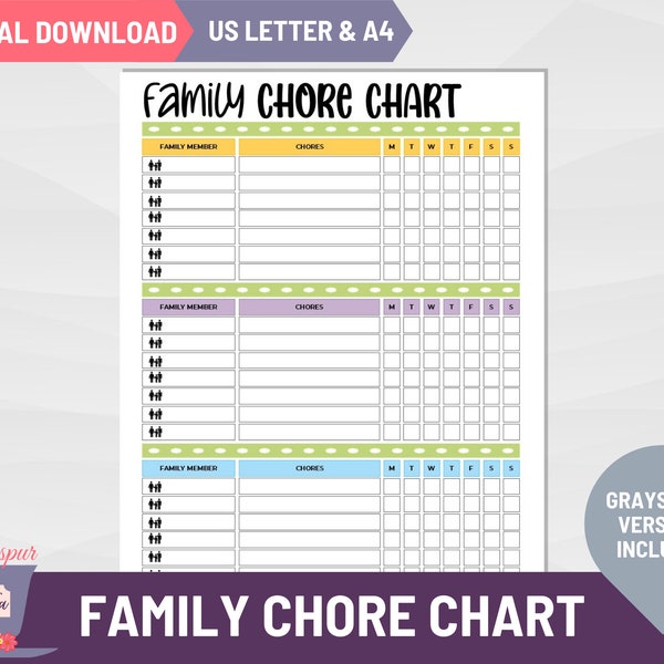 Rotating Chore Chart Printable - Etsy