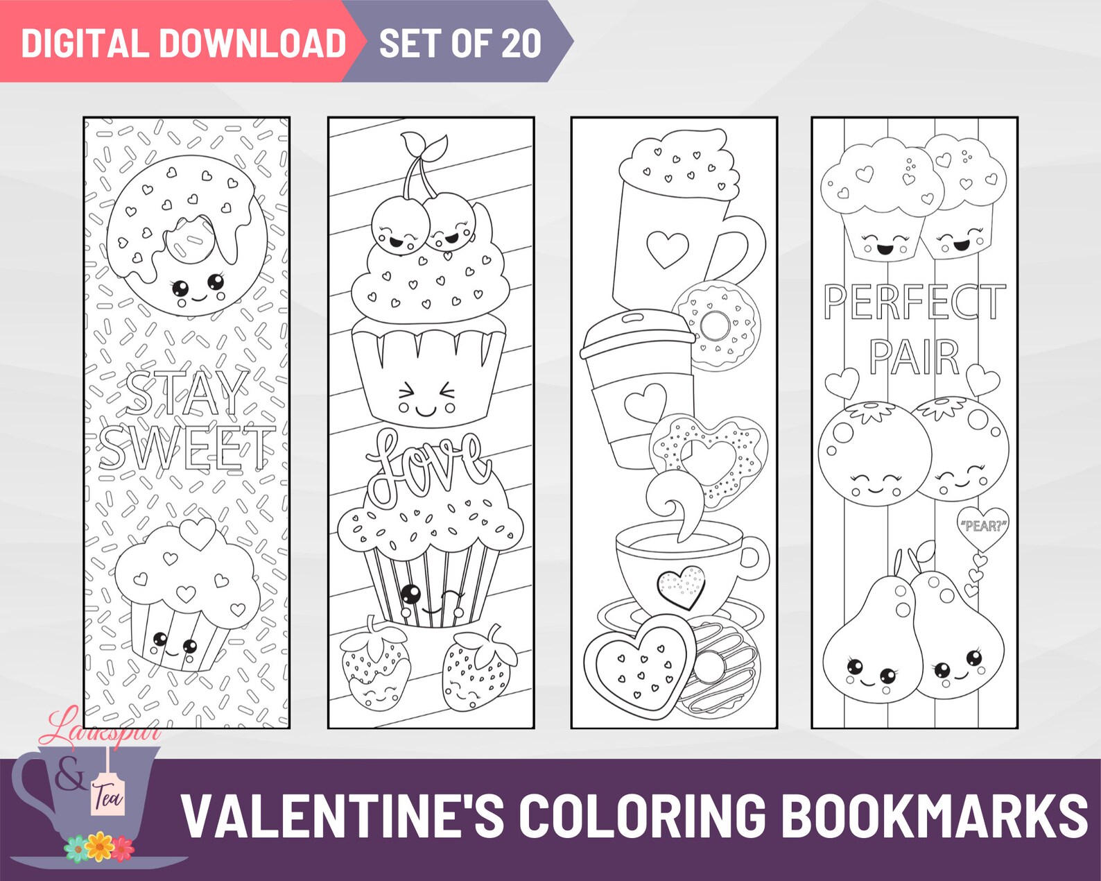 Printable Valentines Day Coloring Bookmarks Creative V-day - Etsy